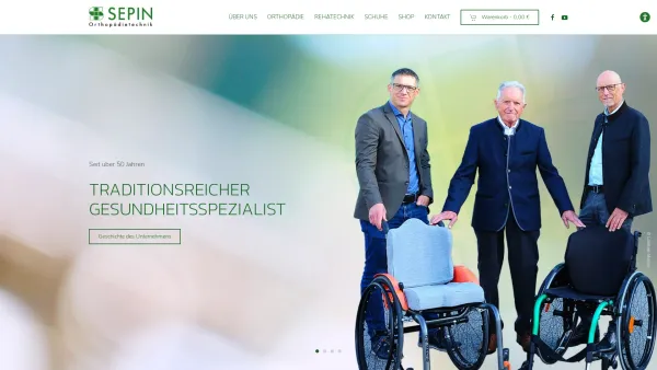 Website Screenshot: SEPIN ORTHOPÄDIETECHNIK SANITÄTSHAUS ERROR - SEPIN Orthopädietechnik - Ihr Sanitätshaus 4x in Kärnten - Date: 2023-06-15 16:02:34