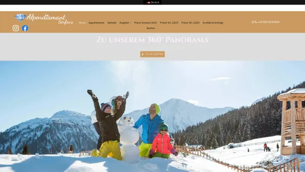 Website Screenshot: Aparthotel Alpendiamant Serfaus - Apparthotel Alpendiamant in Serfaus in Tirol - Date: 2023-06-26 10:26:43