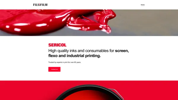 Website Screenshot: Fujifilm Sericol Austria Ges.m.b.H. - Sericol Inks and Consumables for Screen, Flexo and Industrial Printing - Date: 2023-06-14 10:36:53
