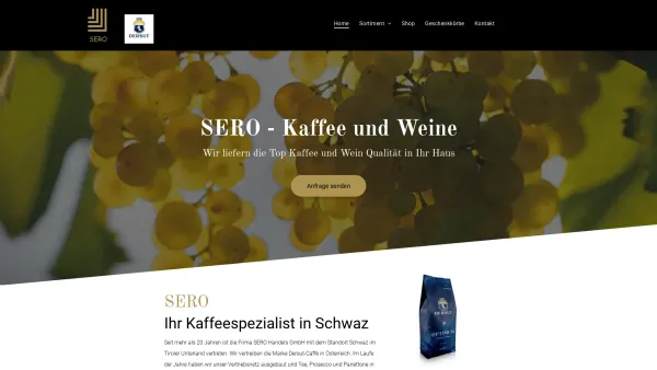Website Screenshot: SERO Austria - Sero Handels GmbH - Ihr Kaffeespezialist in Schwaz - Date: 2023-06-26 10:21:25