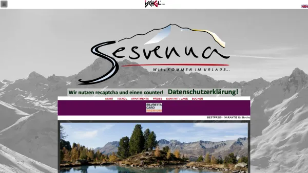 Website Screenshot: Apart Garni Sesvenna Familie Walser Ischgl - Apartments Sesvenna - Unterkunft in Ischgl! - Date: 2023-06-26 10:21:25