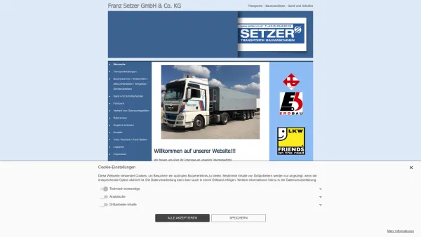 Website Screenshot: Setzer Transporte GmbH - Franz Setzer GmbH & Co KG - Startseite - Date: 2023-06-26 10:21:25