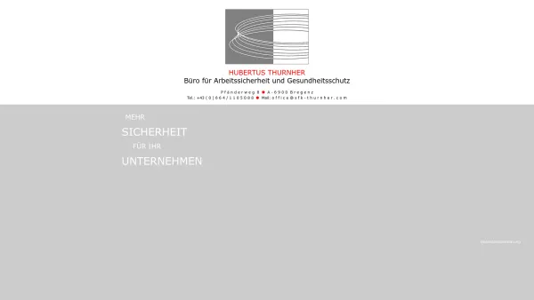 Website Screenshot: Thurnher-Sicherheitsberatung - HUBERTUS THURNHER - Arbeitssicherheit und Gesundheitsschutz - Date: 2023-06-26 10:21:25