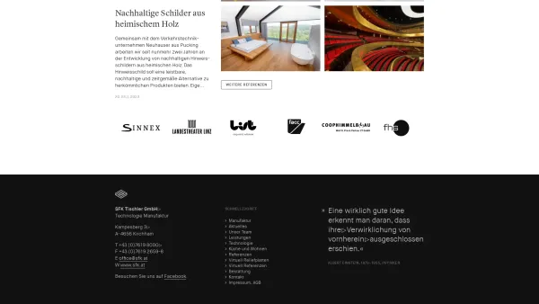 Website Screenshot: SFK Tischler Ges.m.b.H. - SFK | Technologie Manufaktur in Oberösterreich | Tischler, Kirchham - Date: 2023-06-15 16:02:34