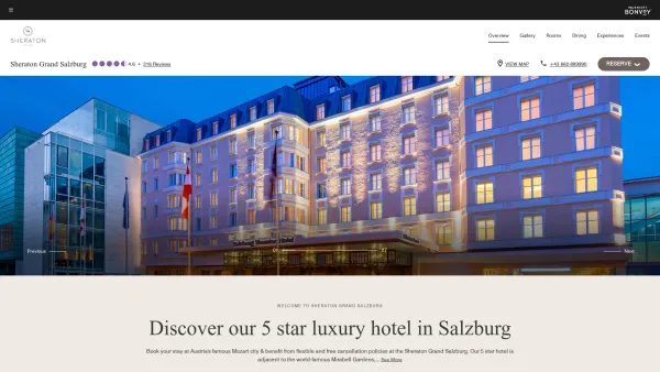 Website Screenshot: Sheraton Salzburg Hotel - 5 Star Business Hotel | Sheraton Grand Salzburg - Date: 2023-06-14 10:36:58