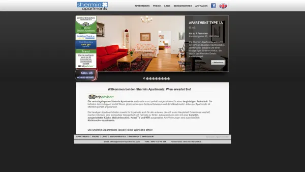 Website Screenshot: Shermin Apartments Vienna - Apartment Wien Zentrum: Shermin Apartments 4. Bezirk --> WELCOME - Date: 2023-06-26 10:21:25