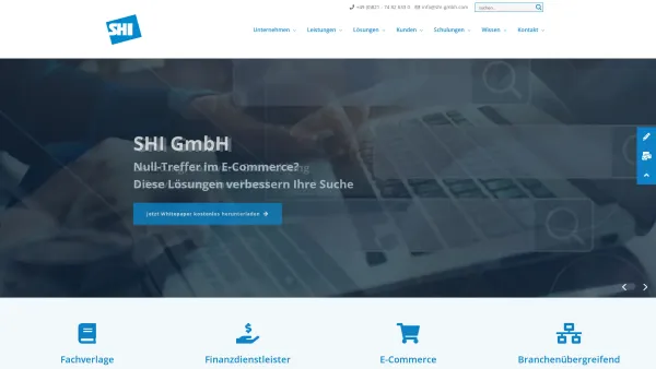 Website Screenshot: Die SHI-Gruppe - SHI GmbH - SHI – Search & Analytics – Produkte und Dienstleistungen - Date: 2023-06-26 10:21:28
