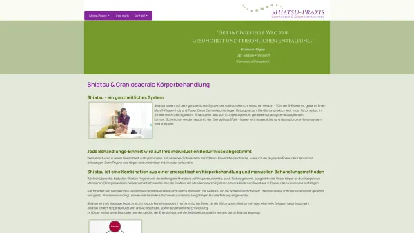 Website Screenshot: Shiatsu-Praxis Evamaria Wagner - Praxis für Shiatsu & Craniosacrale Körperbehandlung : Praxis für Gesundheit und Körpertherapie - Date: 2023-06-26 10:21:28