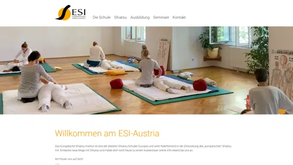 Website Screenshot: EUROPÄISCHES SHIATSU INSTITUT ESI AUSTRIA - Startseite - ESI Austria - Date: 2023-06-26 10:21:28