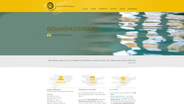 Website Screenshot: Gemeinschaftspraxis Dipl Shiatsu Praxisgemeinschaft - Home: Gesundheitspraxis Linz - Date: 2023-06-26 10:21:28