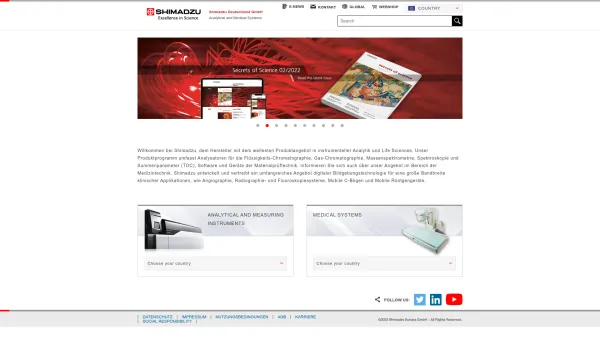Website Screenshot: Shimadzu Deutschland GmbH - Shimadzu | - Date: 2023-06-26 10:21:28