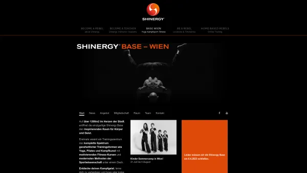Website Screenshot: bei Shinergy das Training für das 3. Jahrtausend - shinergy.com | Start - Date: 2023-06-26 10:21:28