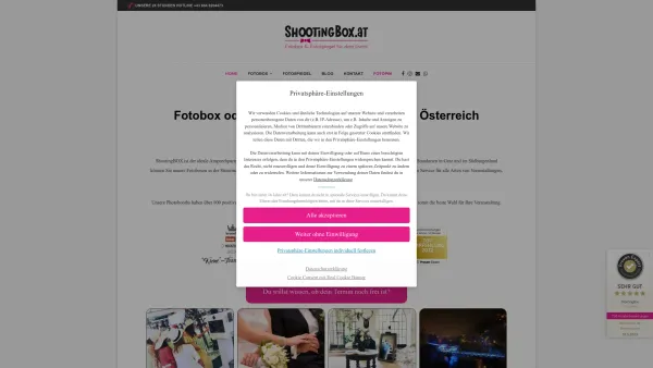 Website Screenshot: ShootingBOX Werner Zangl - Fotospiegel- Fotobox mieten in Graz & ganz Österreich - Date: 2023-06-15 16:02:34