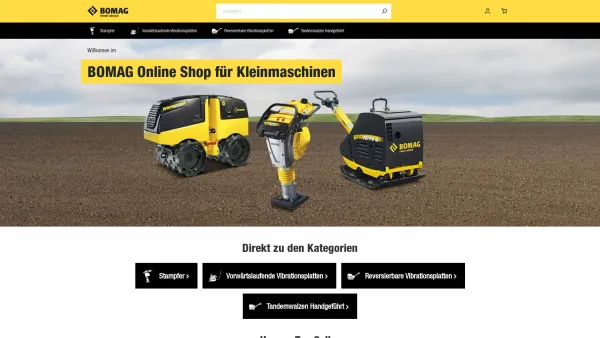 Website Screenshot: BOMAG Maschinenhandelsgesellschaft mbH - Onlineshop für Stampfer, Platten und handgeführte Walzen - Date: 2023-06-15 16:02:34