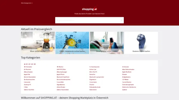 Website Screenshot: Shopping.at - Die Shoppingplattform Österreichs - Online Shopping auf SHOPPING.AT - das Original in Österreich - Date: 2023-06-15 16:02:34
