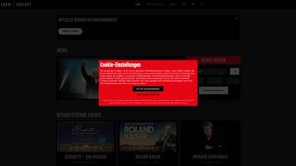 Website Screenshot: Show-Factory Entertainment Show Factory Entertainment GmbH A-6900 Bregenz Austria - Homepage - Showfactory - Date: 2023-06-14 10:45:11