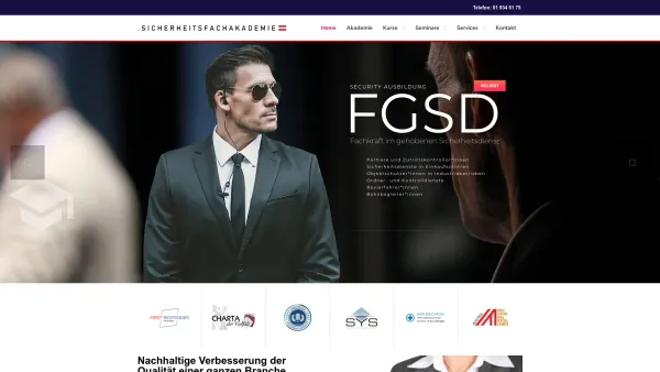Website Screenshot: SFA Sicherheitsfachakademie Sicherheitskompetenzzentrum GmbH - Security Ausbildung in der Sicherheitsfachakademie Wien - Date: 2023-06-26 10:26:43