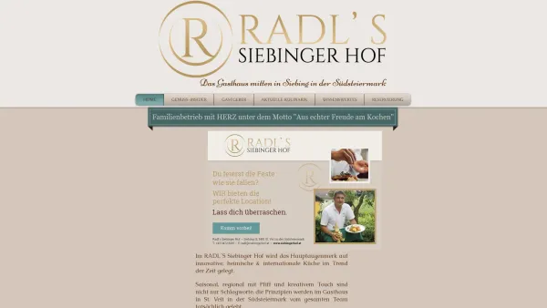 Website Screenshot: Siebinger Hof - Gasthaus RADL´S Siebinger Hof - Date: 2023-06-26 10:21:31