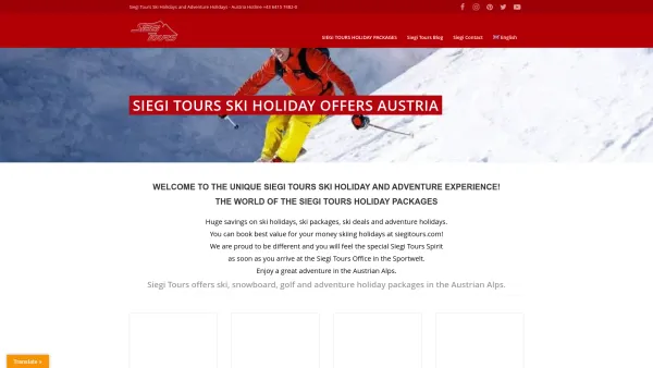 Website Screenshot: Siegi Tours Baumgartner KEG - Siegi Tours Ski Holiday Austria - Best vacation deals for ski hotel packages - Date: 2023-06-26 10:21:31