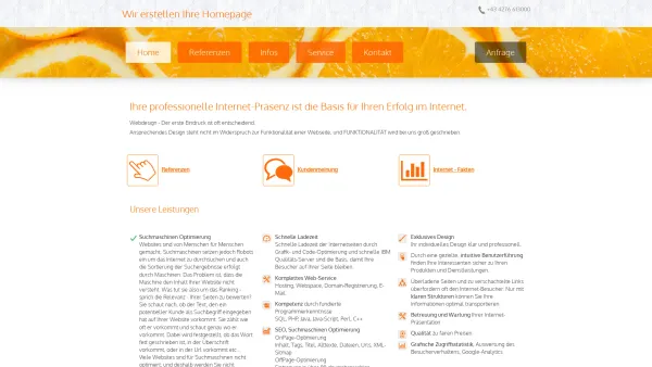 Website Screenshot: SIEMAX webREALISATION - Homepage-Erstellung mit SIEMAX Content Management System, Webdesign, Internetservice, Programmierung von Profis in Villach-Landskron in Kärnten - Date: 2023-06-26 10:21:31