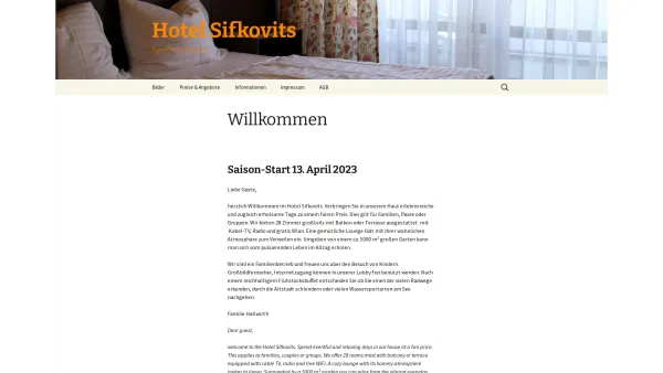 Website Screenshot: Hotel-Restaurant Sifkovits - Hotel Sifkovits | Familie Hallwirth - Date: 2023-06-26 10:21:31