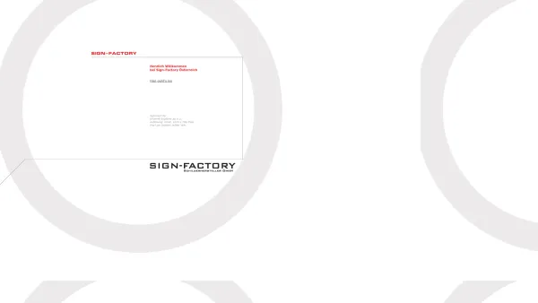 Website Screenshot: SIGN-FACTORY Schilderhersteller GMBH - Beschriftung Digitaldruck Siebdruck Stempel Autobeschriftung Klebeschriften Folienbeschriftung - Date: 2023-06-14 10:45:11