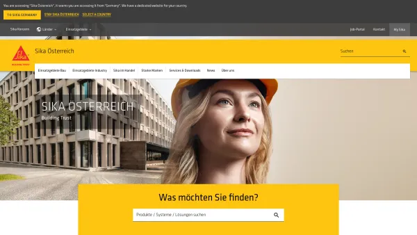 Website Screenshot: Sika Österreich GmbH - Startseite | Sika Österreich - Date: 2023-06-26 10:21:31