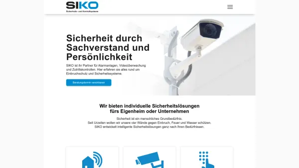 Website Screenshot: SIKO Sicherheits und Kontrollsysteme GmbH - SIKO: Sicherheitslösungen fürs Eigenheim oder Unternehmen - Date: 2023-06-26 10:21:31