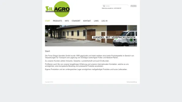 Website Screenshot: Silagro GesmbH Intro - Silagro - - Date: 2023-06-26 10:21:34