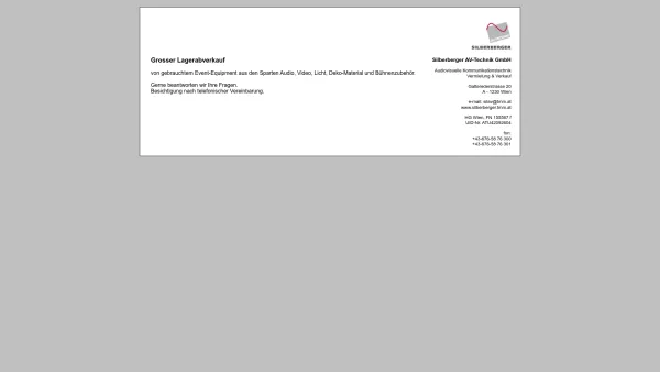Website Screenshot: Silberberger AV-Technik - Silberberger AV-Technik GmbH - Date: 2023-06-26 10:21:34