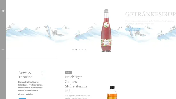 Website Screenshot: Privatquelle Gruber GmbH Co SilberQuelle GmbH - Natürliches Mineralwasser, erfrischende Limonaden und mehr Silberquelle – aus den Tiroler Alpen - Date: 2023-06-26 10:21:34
