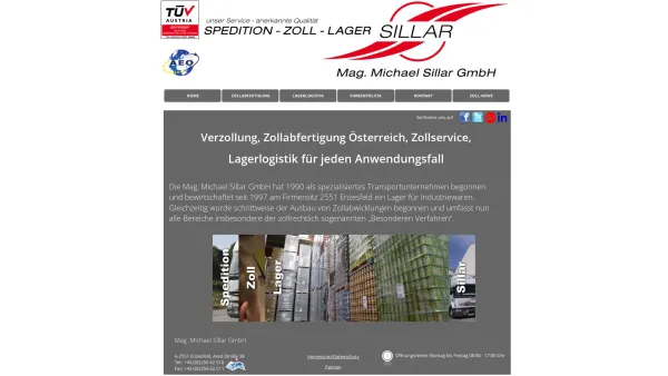 Website Screenshot: Mag. Michael Sillar GmbH - Sillar GmbH Verzollung Österreich, Zollservice, Zollabfertigung - Date: 2023-06-26 10:26:43
