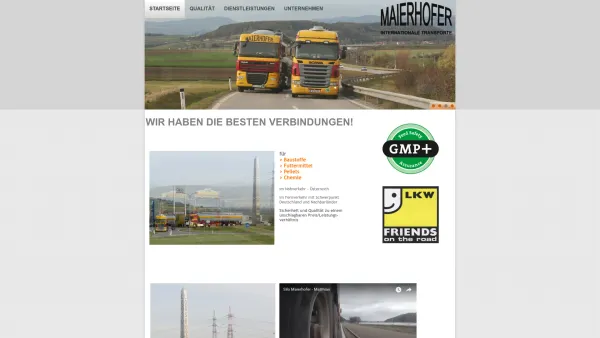 Website Screenshot: Alois Maierhofer GesmbH Internationale Transporte - Silo-Maierhofer Übersicht - Date: 2023-06-26 10:21:34