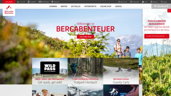 Website Screenshot: Silvretta Montafon Bergbahnen AG - Berge intensiv erleben im Montafon | Silvretta Montafon - Date: 2023-06-26 10:21:34