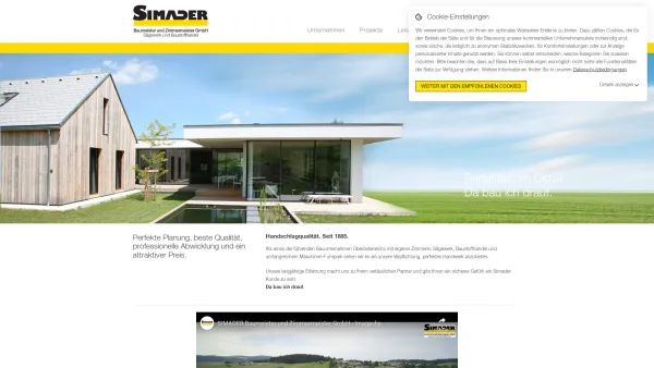Website Screenshot: Simader Baumeister und Zimmermeister GmbH - Willkommen | Simader - Date: 2023-06-26 10:21:34