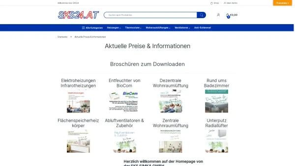 Website Screenshot: SKS Simka Komfort Solutions - Aktuellen Preise & Informationen | SKS24 - Date: 2023-06-26 10:21:34