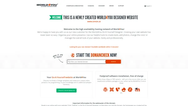 Website Screenshot: Simon GesmbH - This is a newly created World4You designer website | World4You - Date: 2023-06-14 10:37:29