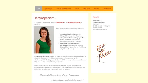 Website Screenshot: Simone Mück Ergotherapie & Cranio Scral Therapie - Ergotherapie und Craniosacral Therapie - simone-muecks Webseite! - Date: 2023-06-26 10:21:34