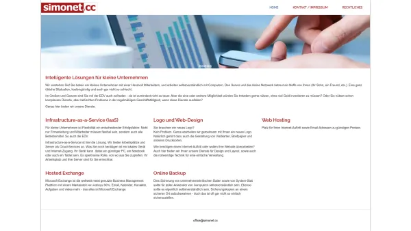 Website Screenshot: Manfred Simonet EDV-Consulting Damit Ihr Computer Sie versteht - simonet.cc - Home - Date: 2023-06-26 10:21:34