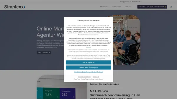 Website Screenshot: Simplexx Web Solutions GmbH - Online Marketing Agentur Wien - Simplexx - Date: 2023-06-14 10:46:49