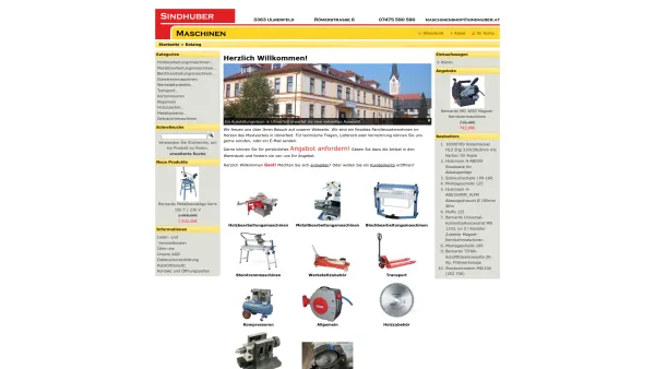 Website Screenshot: Sindhuber Maschinen für Holz und Metallbearbeitung - Maschinen Sindhuber - Date: 2023-06-14 16:39:10