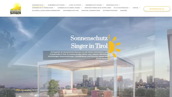 Website Screenshot: Sonnenschutz Singer - Sonnenschutz Singer in Tirol - Date: 2023-06-26 10:21:34