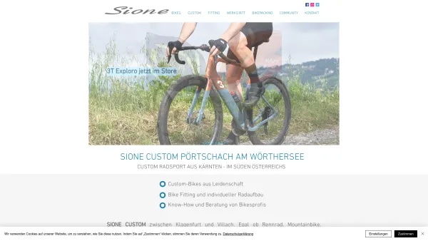 Website Screenshot: SIONE BIKES Sportart Sportgeräte Handels GmbH - Sione Bikes - Custom Radsport | Pörtschach am Wörthersee - Date: 2023-06-15 16:02:34