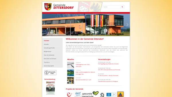 Website Screenshot: Tourismusgemeinde Sittersdorf online. weiter - Sittersdorf - Startseite - Date: 2023-06-26 10:21:37