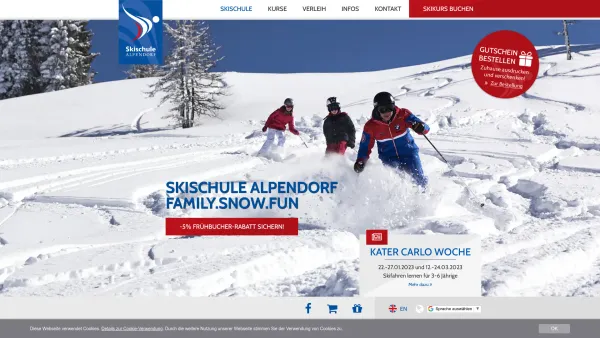 Website Screenshot: Skischule Alpendorf GesbR - Skikurse in Ski amadé | Skischule Alpendorf | St. Johann im Pongau - Date: 2023-06-26 10:21:37