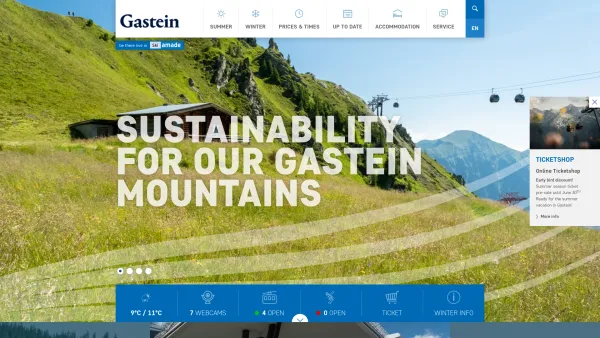 Website Screenshot: Gasteiner Bergbahnen Aktiengesellschaft - Holidays in Hofgastein, Dorfgastein & Gastein | Austria - Date: 2023-06-26 10:21:40