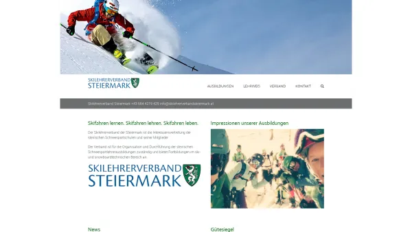 Website Screenshot: Steiermärkischer Steiermaerkischer Skilehrerverband - Skilehrerverband Steiermark – Skifahren lernen. Skifahren lehren. Skifahren leben. - Date: 2023-06-26 10:21:40