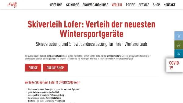 Website Screenshot: Skischule Lofer Herbst - Skiverleih Lofer: Skiausrüstung und Snowboardausrüstung - Date: 2023-06-26 10:21:40