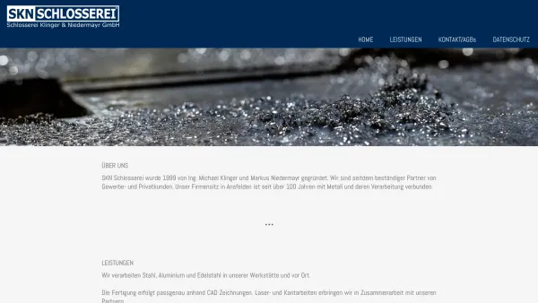 Website Screenshot: Schlosserei Klinger und Niedermayr GmbH - Schlosserei Klinger & Niedermayr - Date: 2023-06-14 10:45:14