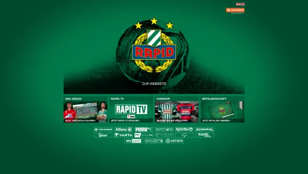 Website Screenshot: SK Rapid official site - SK Rapid :: Herzlich Willkommen! - Date: 2023-06-26 10:21:40